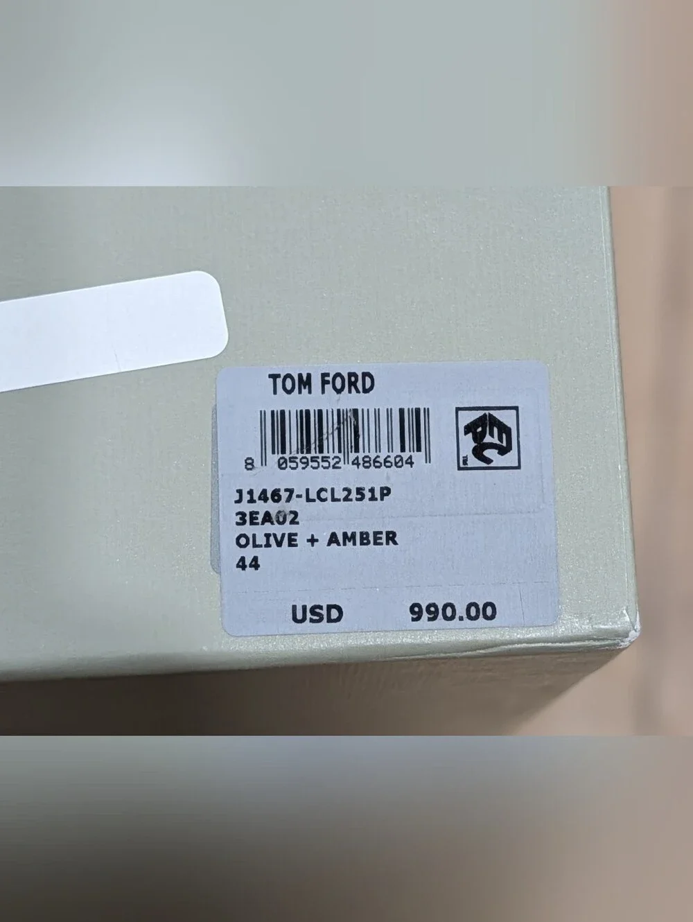 $990 Mens TOM FORD 